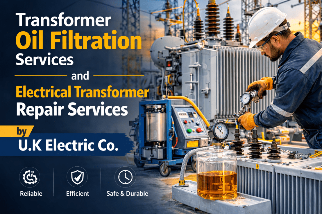 Transformer Oil Filtration Services and Electrical Transformer Repair Services by U.K Electric Co.